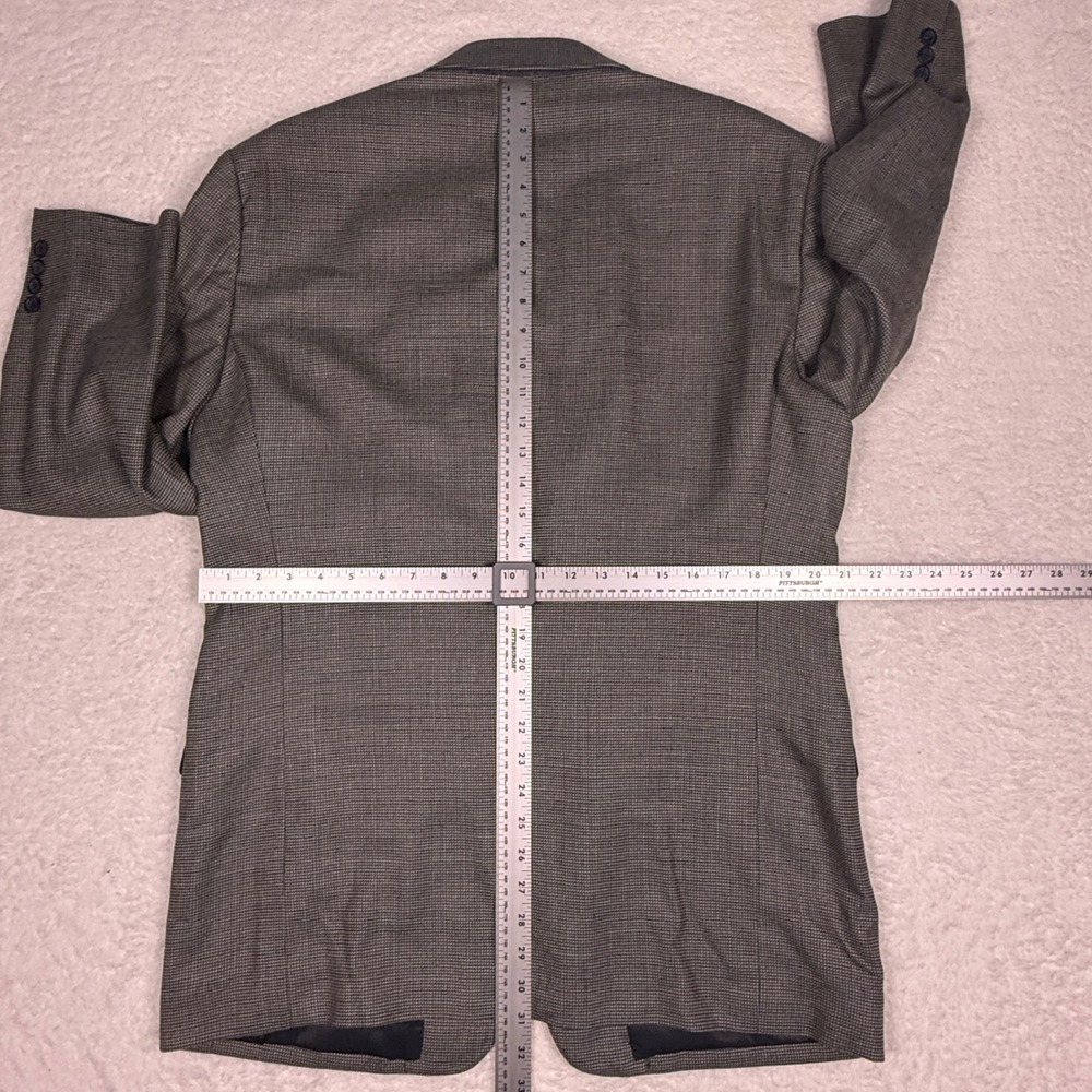Andrew Fezza Blazer‎ Mens 43R Gray Houndstooth Wool/Silk/Poly/Rayon - Picture 8 of 15